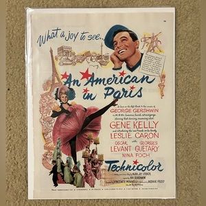Vintage MGM “An American In Paris” Movie Magazine Advertisement Art 11x14